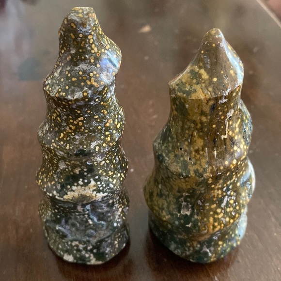 🔥OCEAN JASPER PAIR🔥. Old stock/ early OJ. 5” & 4.25” tall x 1.5” wide. PRETTY - Picture 3 of 17